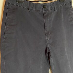 Lands' End Men's Classic 100% Cotton Twill Navy Chino Pants